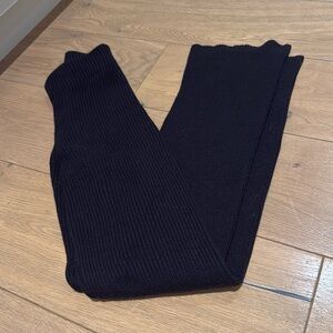 Elder statesman black ribbed cashmere pants